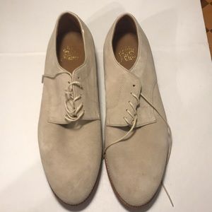 J. Crew suede lace up cream color